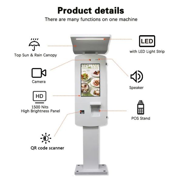 Nvidia Chipset 24 Outdoor Waterproof IP55 Self Service Payment Kiosk Quick Details of outdoor touch screen payment terminal