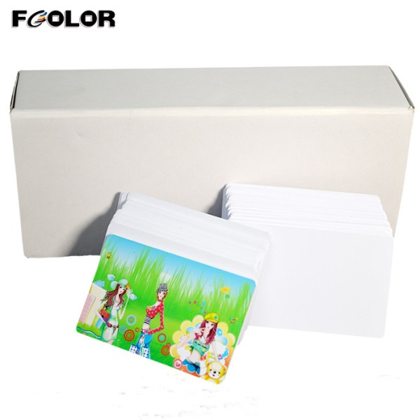 FCOLOR Wholesale Direct Price 230pcs White Customized PVC Inkjet Card for ID Card Printer