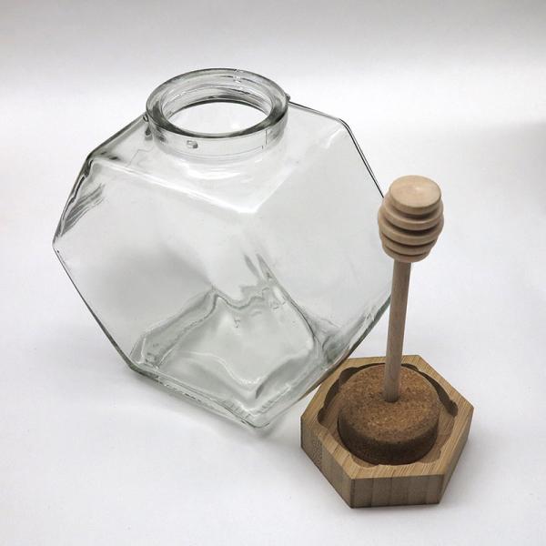 Опарникы меда шестиугольника пустые 240ml 380ml стеклянные с дружелюбным ковша эко-