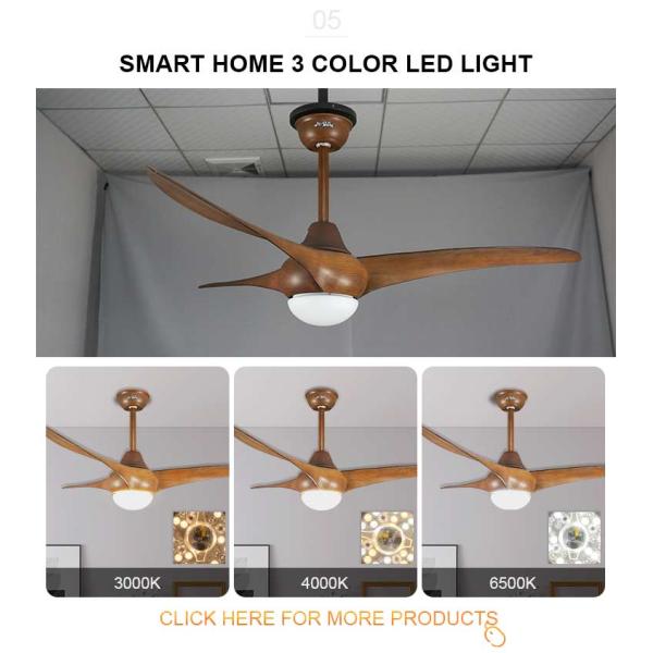 Прохладная функция Китайские складывающиеся потолочные вентиляторы с светодиодным светом 3000-6000K цветовая температура