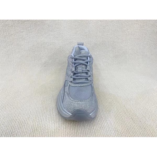 Women white thick soled with rhine-drill breathable mesh sneakers in summer