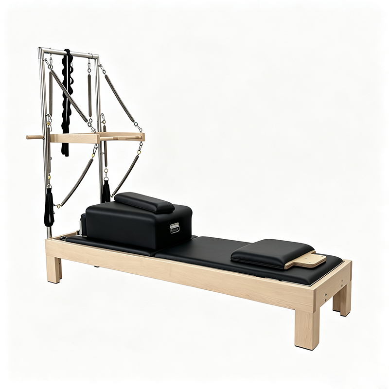 Professional 3.5MM Solid Maple Wood Pilates Reformer With Tower Rowing Machine