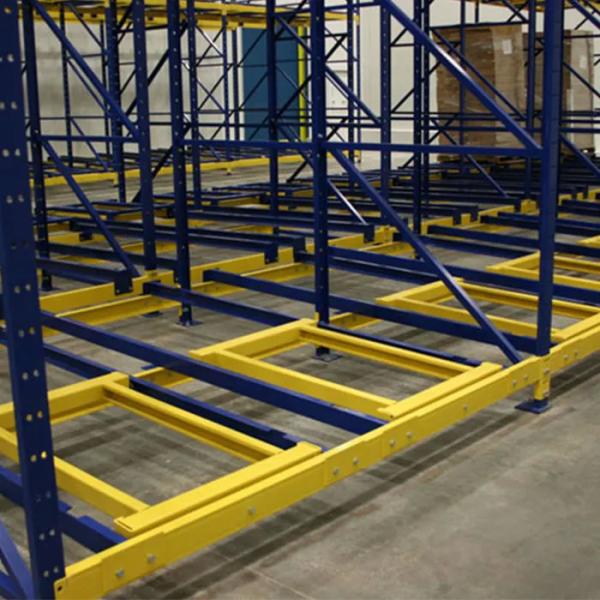 Warehouse Push Back Pallet Racking System , Durable Metal Storage Rack Shelves
