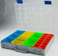 Cuadro de almacenamiento de múltiples compartimentos con logotipo personalizado ABS