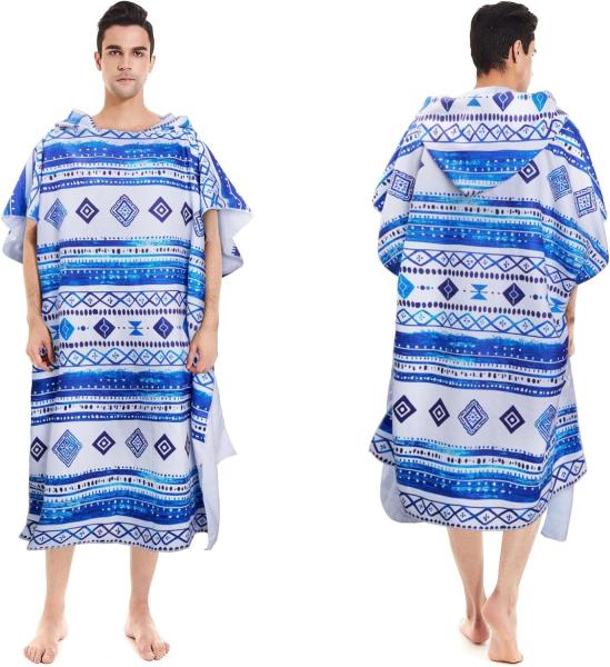 Logo personnalisé en gros Suède sec rapide en microfibre surfer Poncho modernes chapeau de plage pour adultes enfants Sport motif tricoté