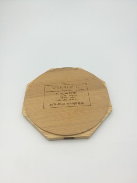 Dual USB Bamboo Made Sexangle 10W fast Charging Portable Wireless Charger 9V 2-3A