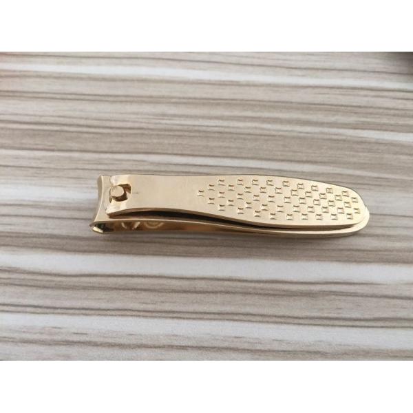 Brushed Stainless Steel Gold Plated Nail Clipper