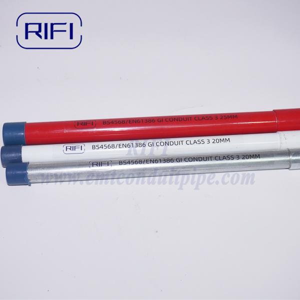 Red / White / Orange PVC Coated BS4568 GI Electrical Conduits With 1.2mm-1.6mm Thickenss