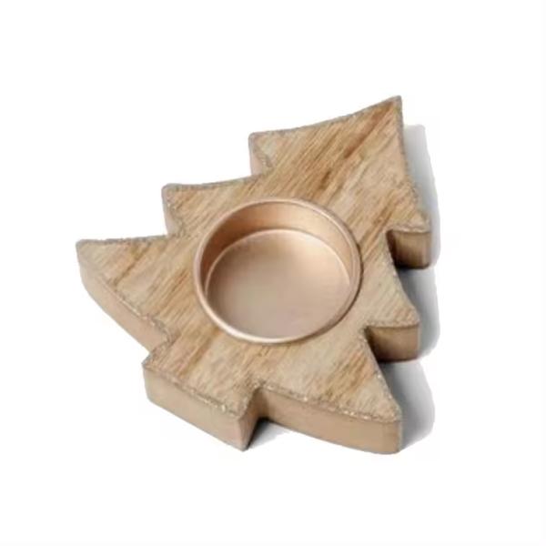 Home Decoration Candle Holder Candle Stick Christmas Natural Wooden Xmas Tree