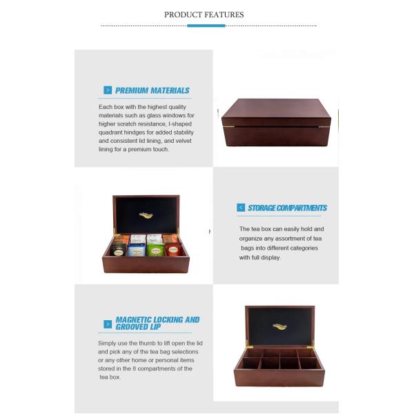Customized Logo Acceptable Painted Eco-friendly Vintage Chest Wooden Box Packaging Tea