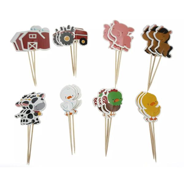 Kids Birthday Eco Friendly Animals Party Cake Topper