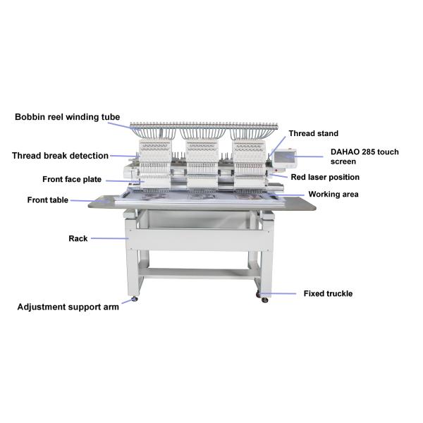 3 Head 10 Needle Embroidery Machine Flat Embroidery Monogram Sewing Machine