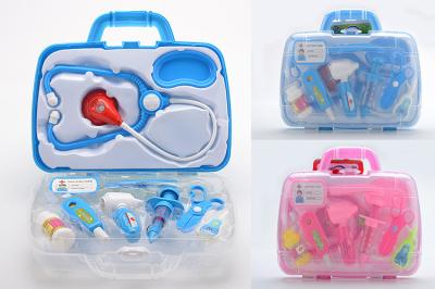 Pretend And Play Doctor Set with Syringe Stethoscope Thermometer 10 Pcs Case