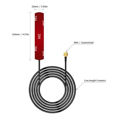 50Ω Impedância RG174 Cable Tipo 6E LTE 433MHz Roteador de PCB Exterior Antenna Direcional Booster