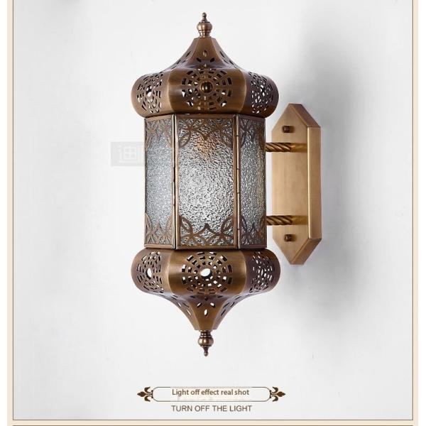 Sconce murale en cuivre antique extérieur de style européen pour la cour du jardin de la villa