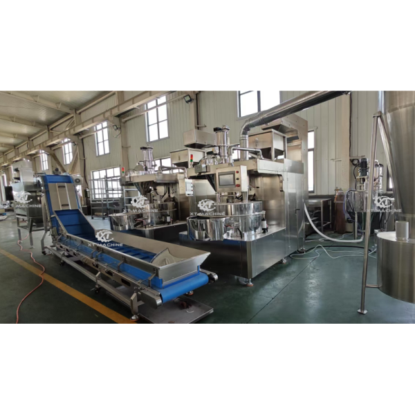 PLC Controlled Coating Machine for Dough Peanuts/Flavored Coffee Beans/Nuts High-Speed Spinning Automatic Batch Coating Machine