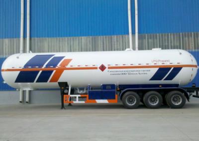 58000L Steel 3 Axles LPG Tank Trailer , Liquefied Petrol Fuel Trailers