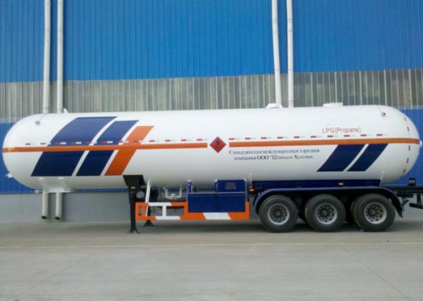 58000L Steel 3 Axles LPG Tank Trailer , Liquefied Petrol Fuel Trailers