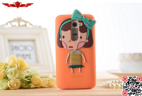 New Arrival Brand New 100% Qualify Cartoon Silicone Cover Case For LG G2 Multi Color