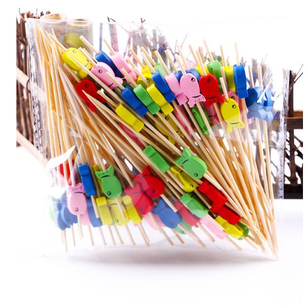 Varas de bambu descartáveis do OEM para o fruto/sushi/sanduíche