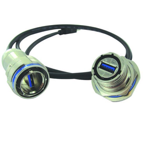 Durable Amphenol USBFTVC7ZN USB 3 0 connector with vibration resistance and IP68 dust fluid sealing