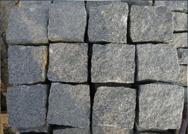 Pedras de pavimentação exteriores pretas rachadas naturais, pedras de pavimentação pretas cinzentas do granito