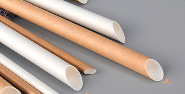 White Yellow Individually Wrapped Biodegradable Paper Straws Eco Friendly Food Grade