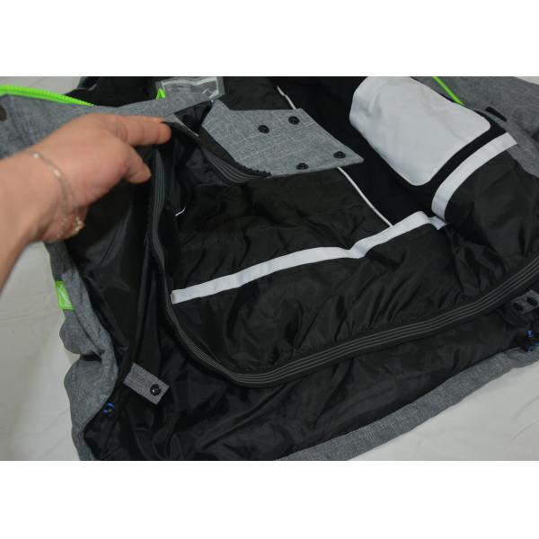 Colorful Mens Quilted Ski Jacket , Waterproof Mens Grey Ski Jacket