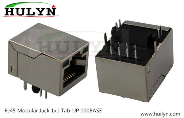 Shielded RJ45 Modular Jack Connector, Through Hole Type, 10/100 Mbps