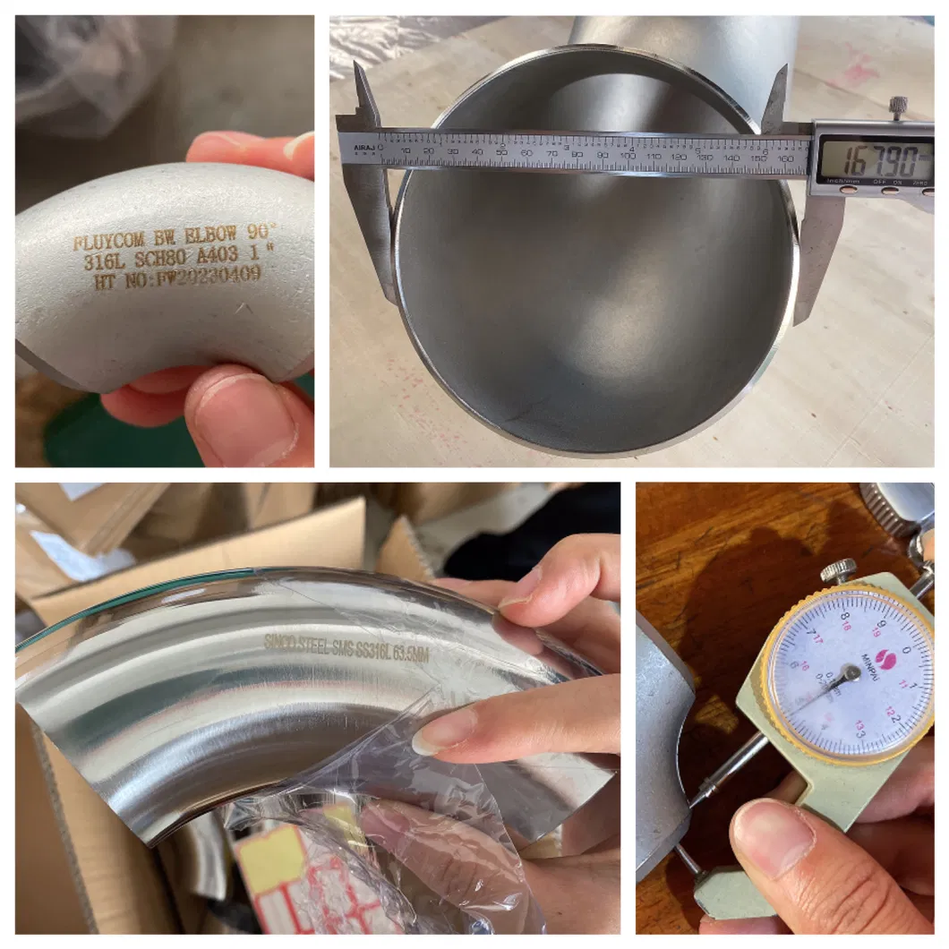 Seamless 316/316l Stainless Steel 90 Degree Elbow Pipe Fitting 3inch