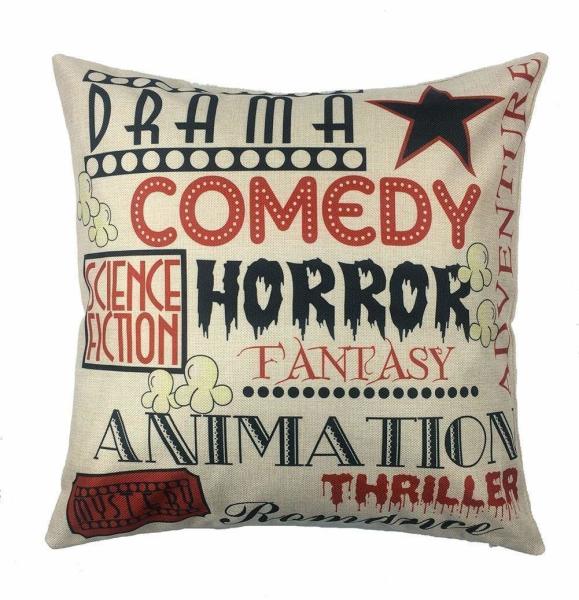 Home Decorative Movie Theater Cinema Personalized Cushion Covers Cotton Linen Pillow Covers Throw Pillow 18'' 18''