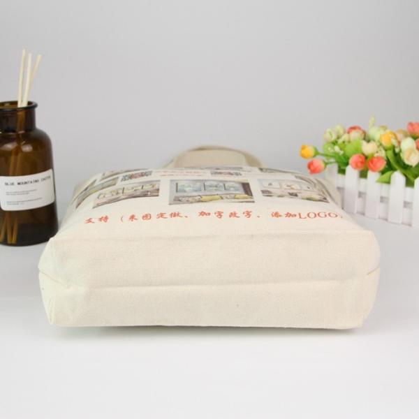 Eco Organic Printed Reusable Shopping Bags Recyclable Cotton Bag