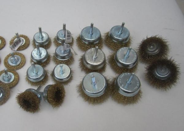 3 Inch Fine Stem Mounted Crimped Wire Cup Brush With Hex Shank Applied Edge Blending