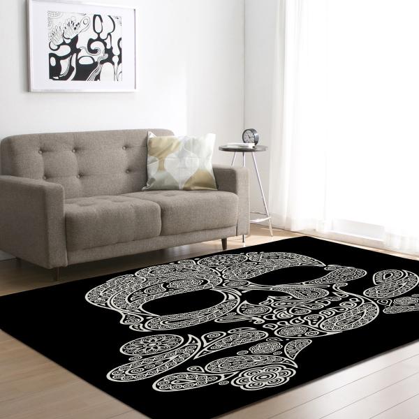 Skull Head Living Room Carpet Bedroom Dining Room Floor Mat Living Room Floor Carpets