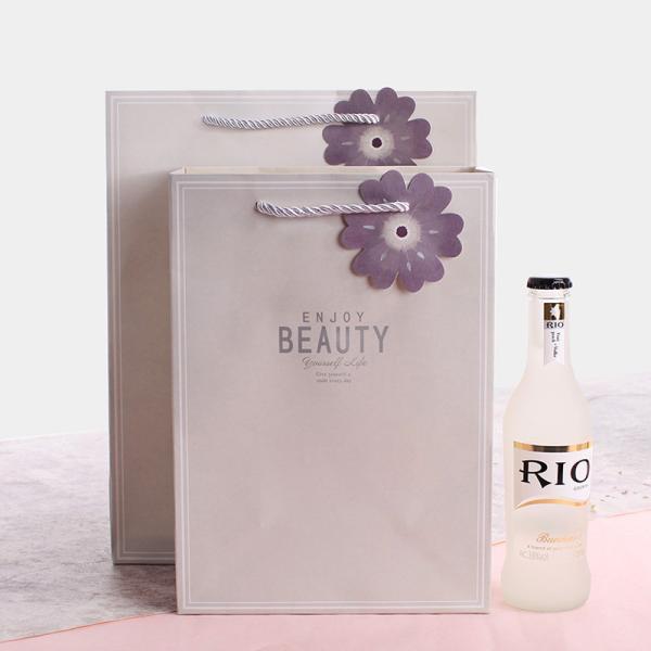 230GSM Shopping Holiday Gift White Custom Printed Paper Bags