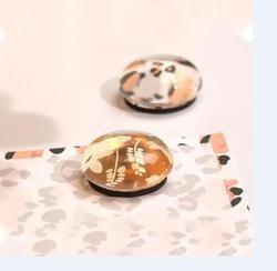 Rubber PVC Promotional Business Gifts 3D Crystal Glass Round Souvenir Fridge Magnets