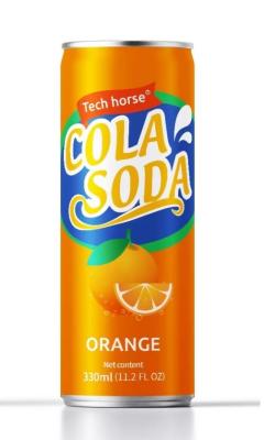Private Label 300ml Orange Flavour Cola Drink Soda Drink Canning OEM Label Desgin