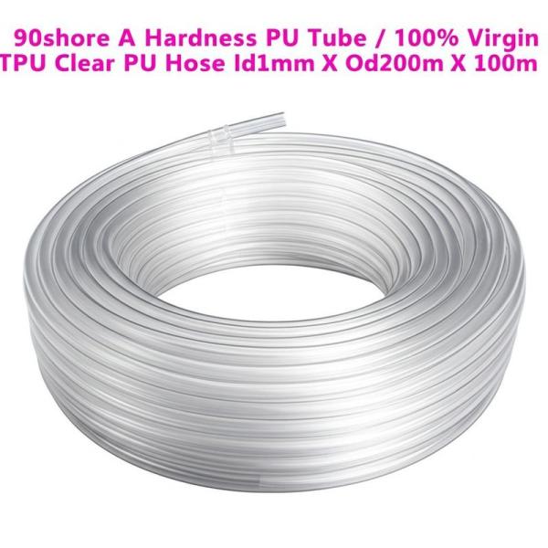 90shore A Hardness 100% Virgin TPU Clear PU Tube and PU Hose ID1mm x OD2mm x 100m