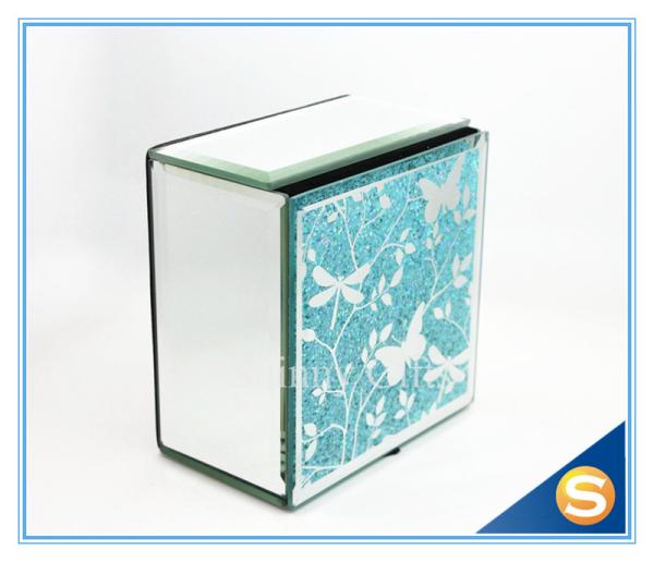 Butterfly Design Mirror Glass Jewelry Box Wedding Favor Collective