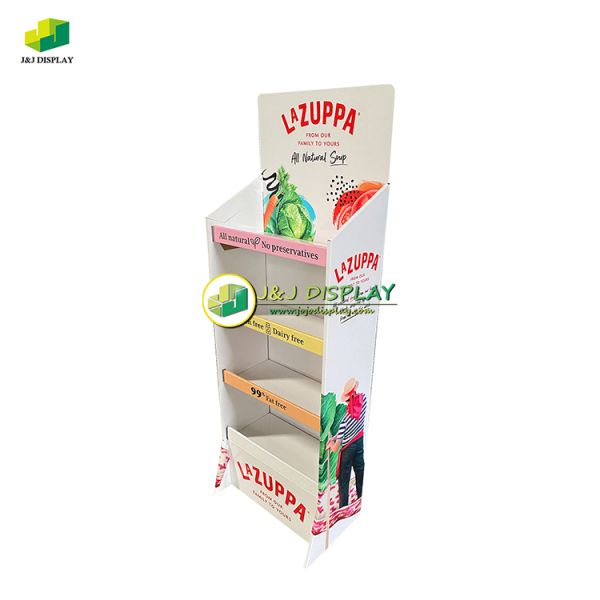 Food Paper Display Stand Soup POP Stand Display Unit Promotion Display Rack