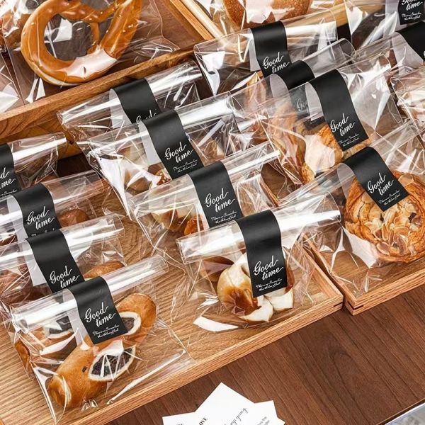 Custom  Transparent Bread Bag With Tin Tie For Food Packaging