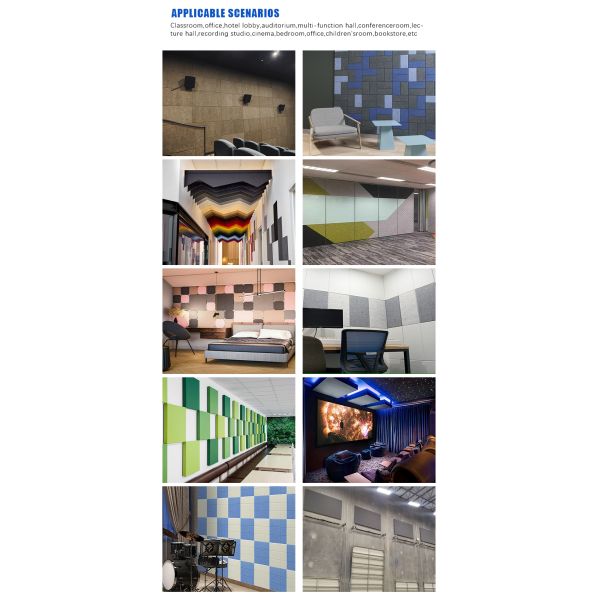 Polyester Fiber Wall Acoustic Panels Studio Soundproofing Panels Color Customized