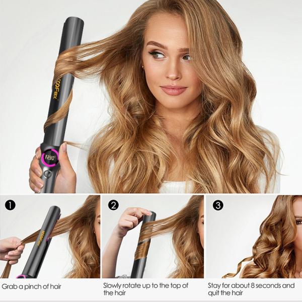 40W Adjustable Temp Flat Iron Hair Straightener LCD Display Instant Heating Up 450℉