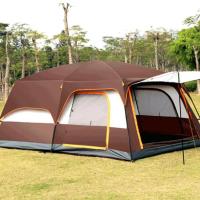 Polyester Oxford 210D Pu Coating Waterproof Big Tent Outdoor Layer Family Living 8 Person Camping Tent