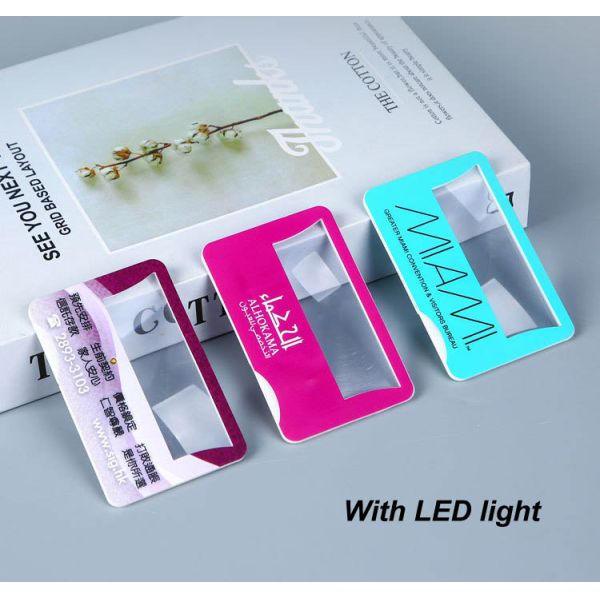 4X Magnifying Glass Business Cards Magnifier, Led Lighted Pocket Wallet Card Magnifier