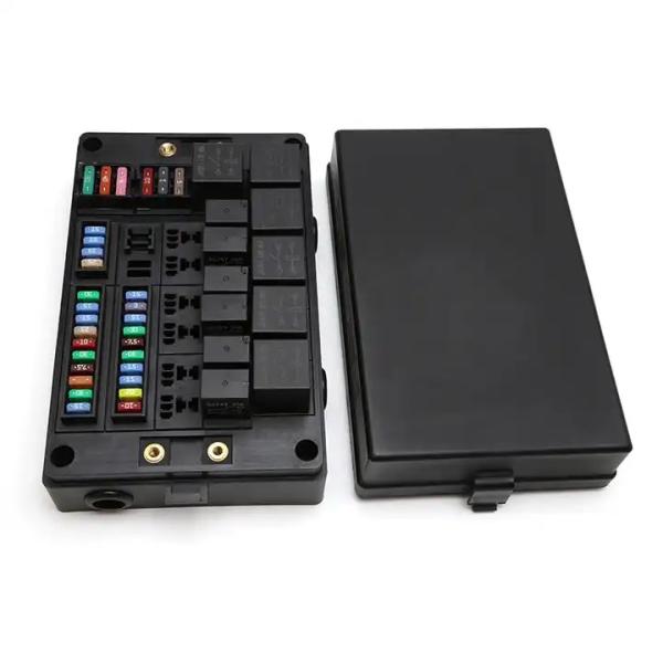 Black Plastic Track Bussed Mini Aux Fuse Relay Box fuse relay fusible link box For Auto Circuit Protection porte fusible