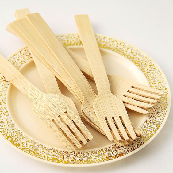 Biodegradable 170mm бамбуковый устранимый набор столового прибора