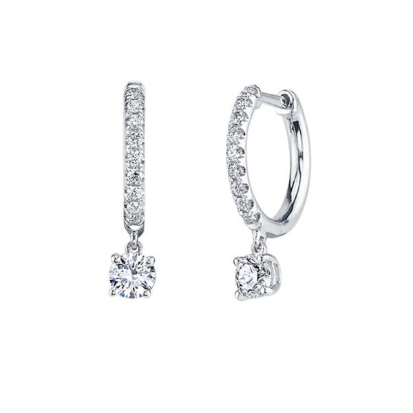Cute Style Fashionable Jewelry Crystal Cubic Zirconia Hoop Earrings For Women
