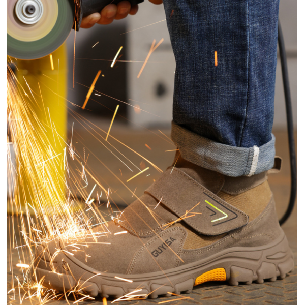 Men’s Welding Safety Work Shoes Heat-Resistant Steel Toe Puncture-Proof Wear-Resistant Comfortable Protective Shoes