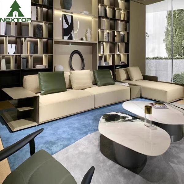 Mobília Sofa Nubuck Fabric Circle Corner modular interior da entrada do hotel do OEM com quadro do metal